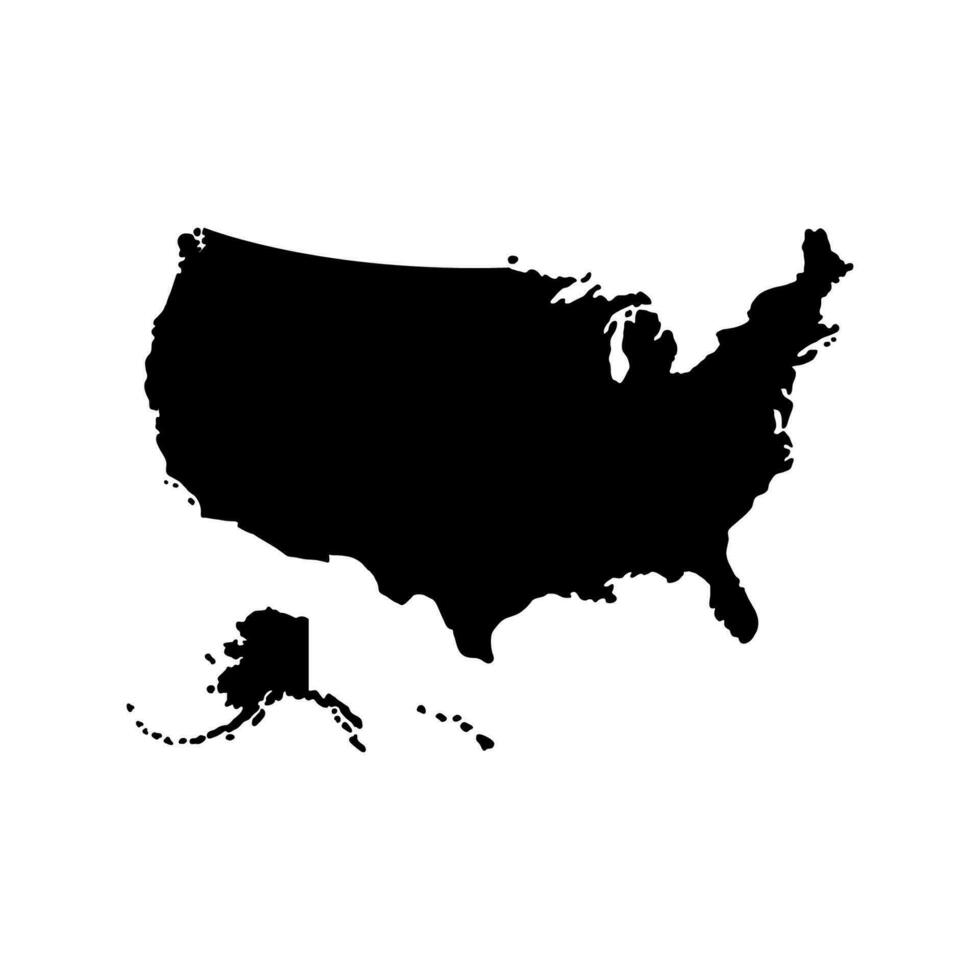 Black map of the united states of america vector