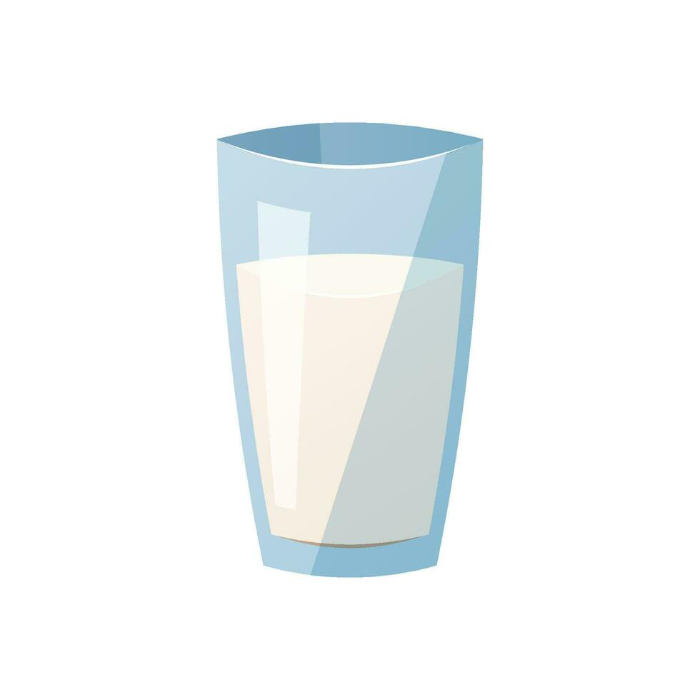 Glass of milk vector isolated on white background