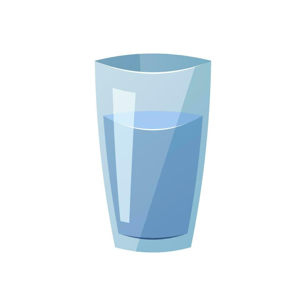 Glass of water vector isolated on white background