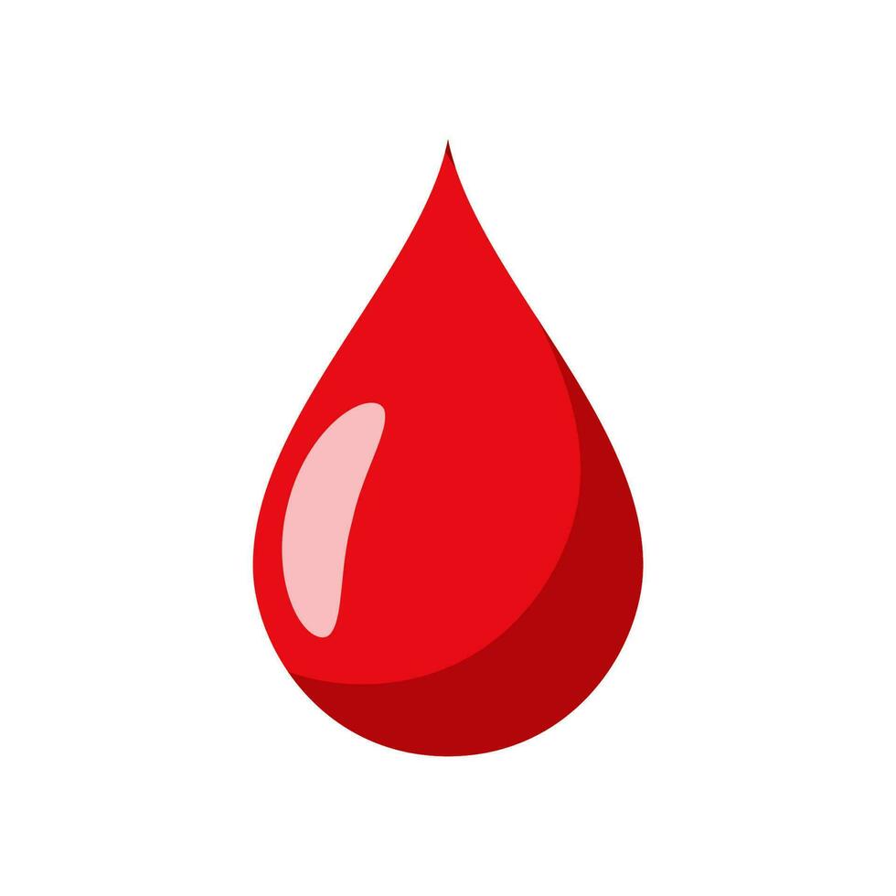 Red blood drop vector isolated on white background