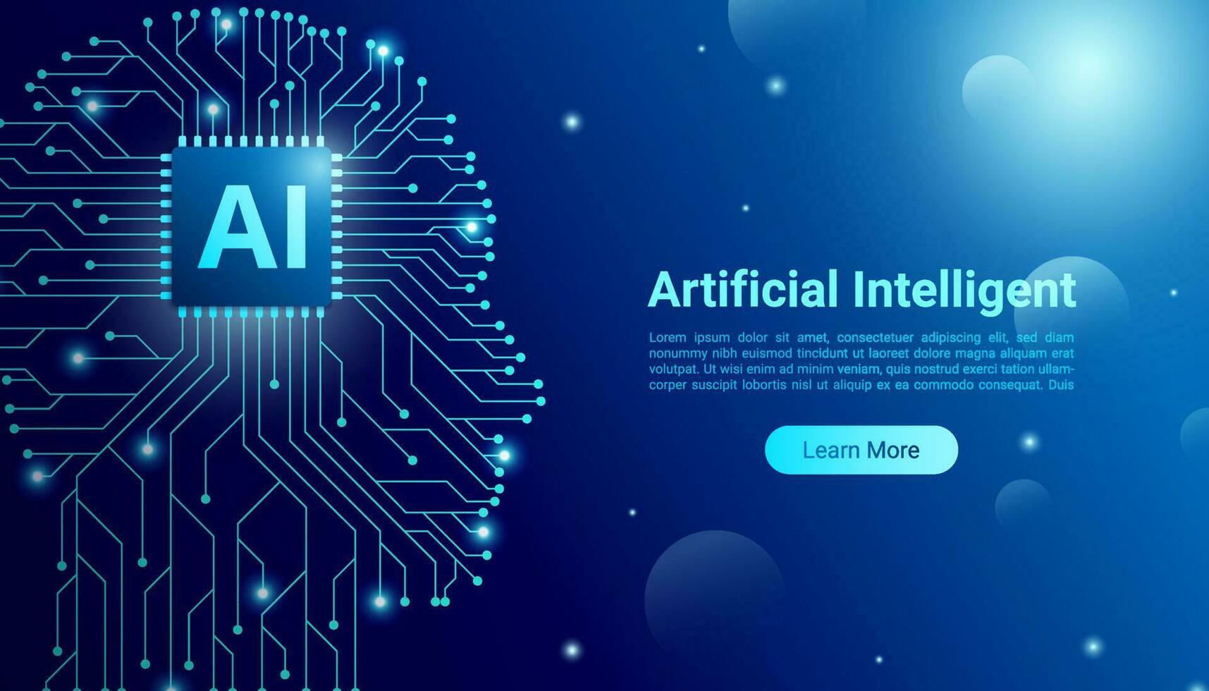 Artificial Intelligence chips concept background. circuit network forms the head. vector