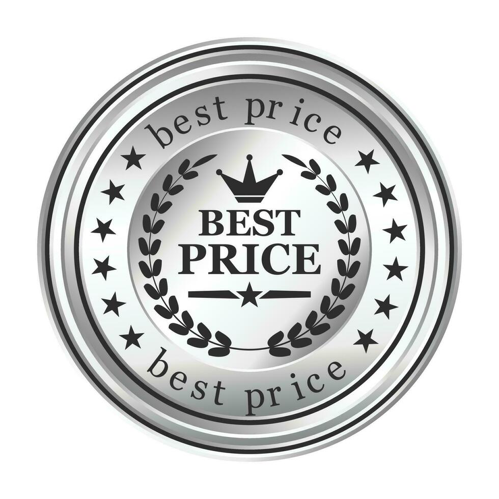 Best Price Badge or Best Offer Badge With Glossy Gradient Vector Illustration, Best Deal Seal, Best Deal Label, Emblem, Logo, Button, Sticker, Card Design Element