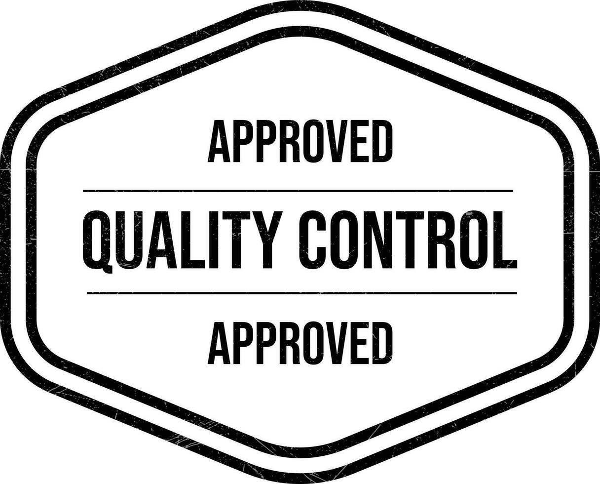 Quality Control Approved Stamp, Badge, Icon, Seal, Emblem, Quality Assurance Label, Quality Concept, Service, Controller, Patch, Rubber, Product, Sticker, Vector Illustration With Grunge Texture