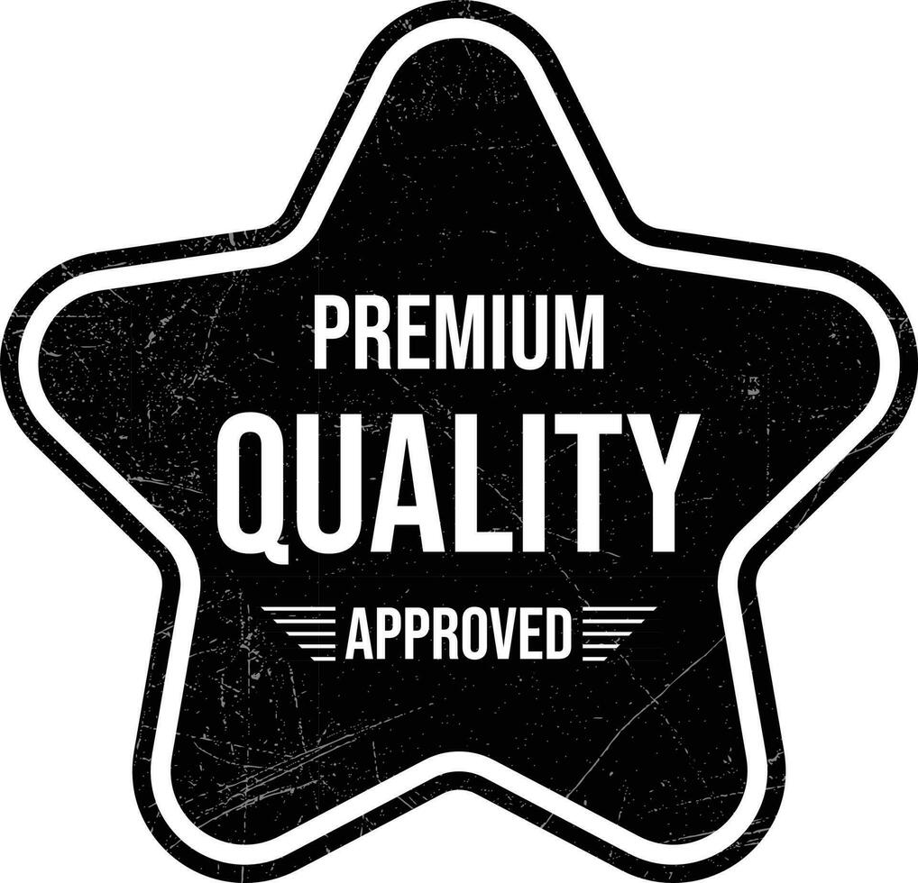 Quality Control Approved Stamp, Badge, Icon, Seal, Emblem, Quality Assurance Label, Quality Concept, Service, Controller, Patch, Rubber, Product, Sticker, Vector Illustration With Grunge Texture