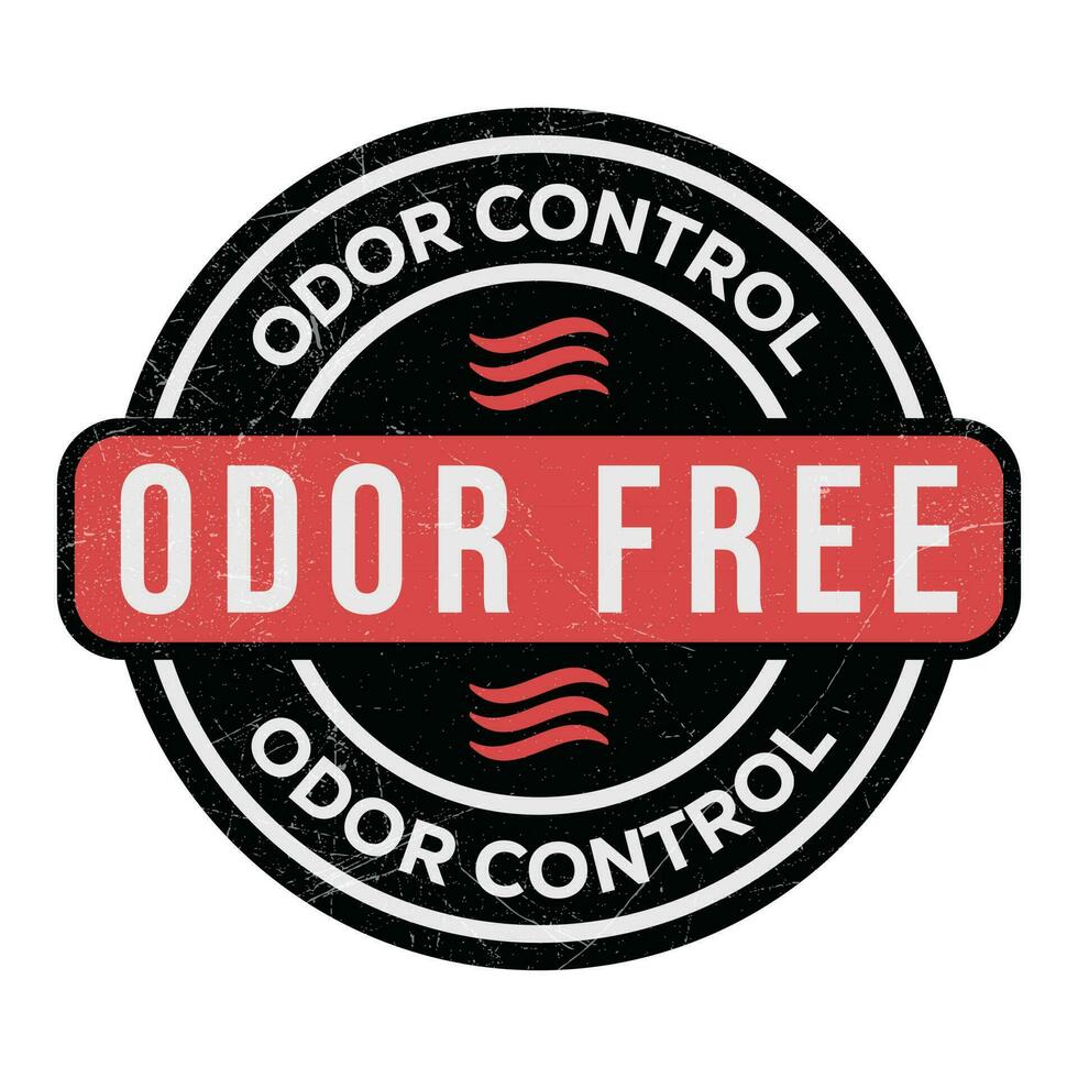 Odor Control Vector Badge, Odor Free Icon, Emblem, Label, Logo, Perfume Label, Stamp, Patch, Design Element Vector Illustration With Grunge Texture