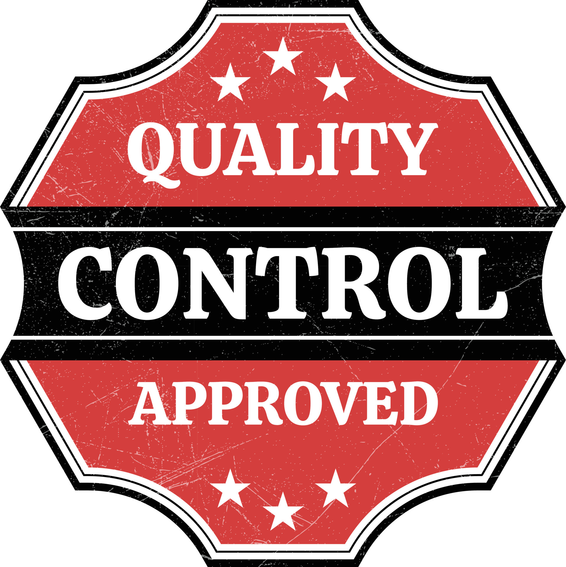 Quality Control Approved Stamp, Badge, Icon, Seal, Emblem, Quality