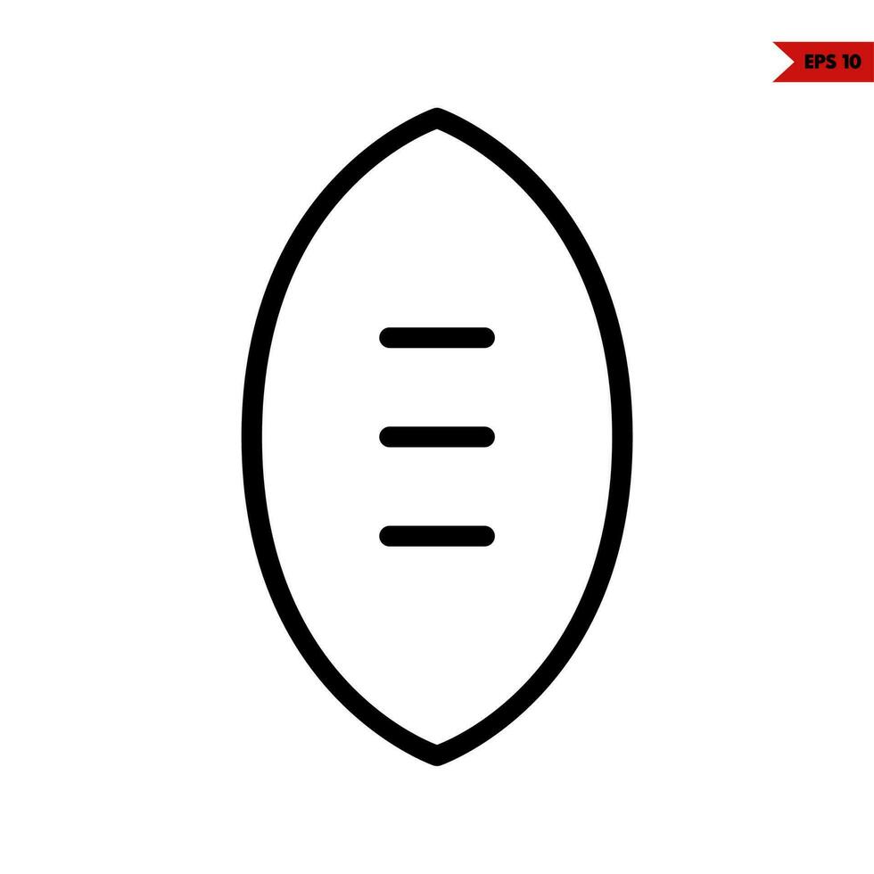 rugby ball line icon vector