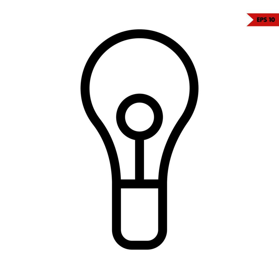 lamp bulb line vector