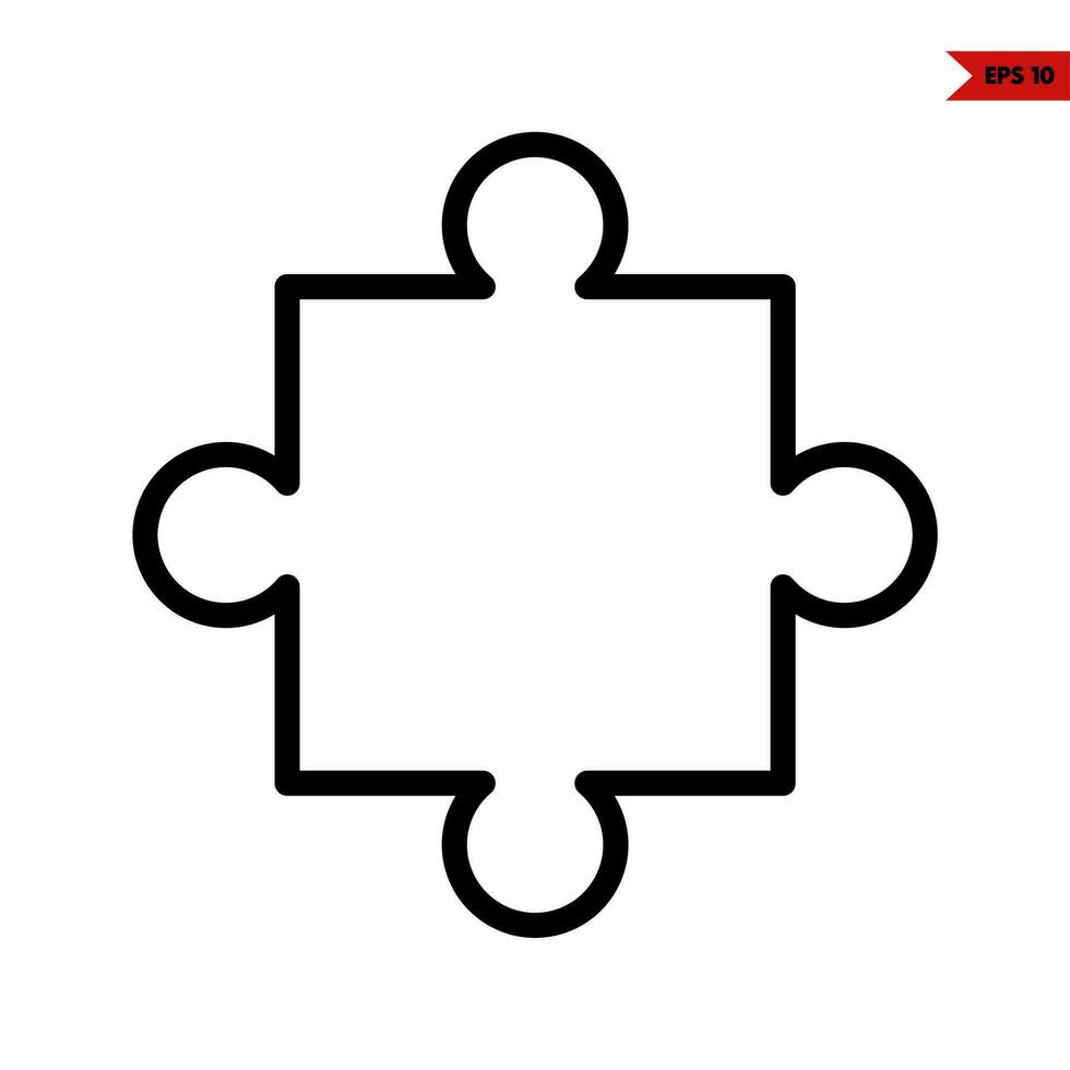 puzzle line icon vector