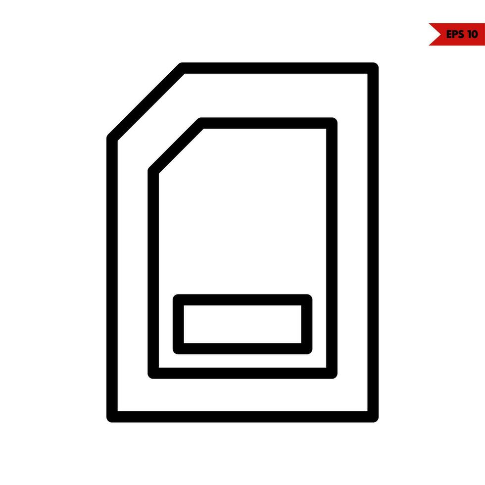 memory card line icon vector