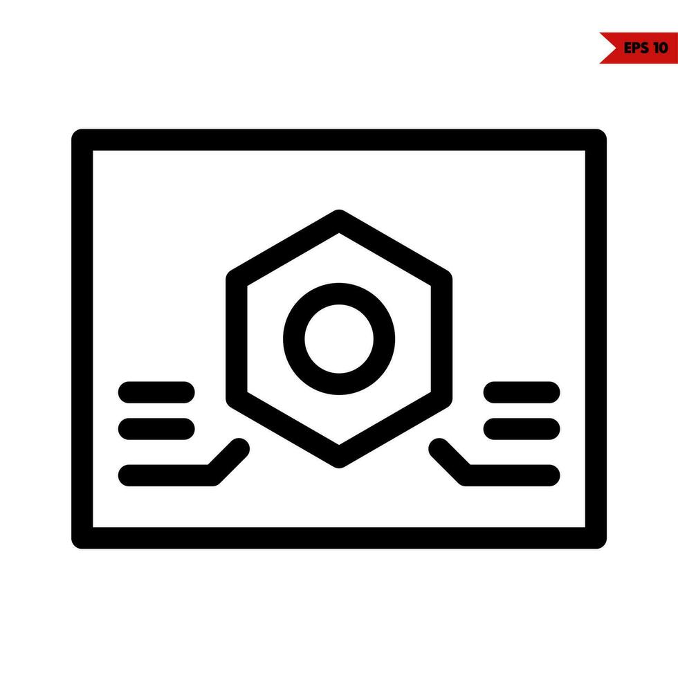 setting in frame line icon vector