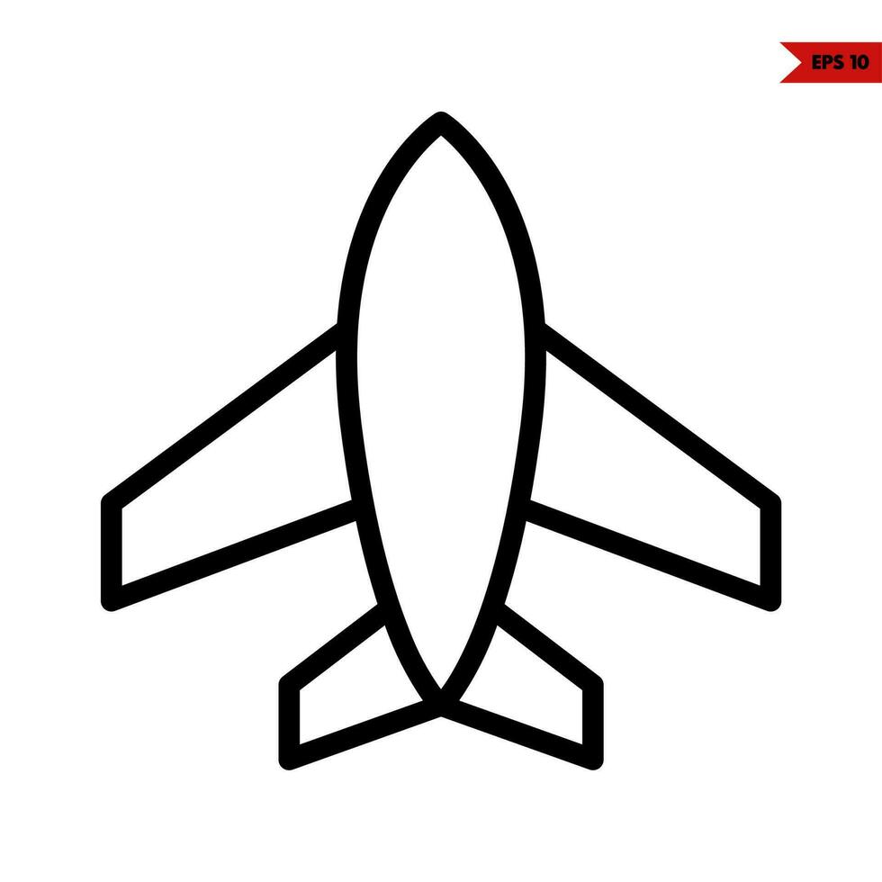 avión juego línea icono vector