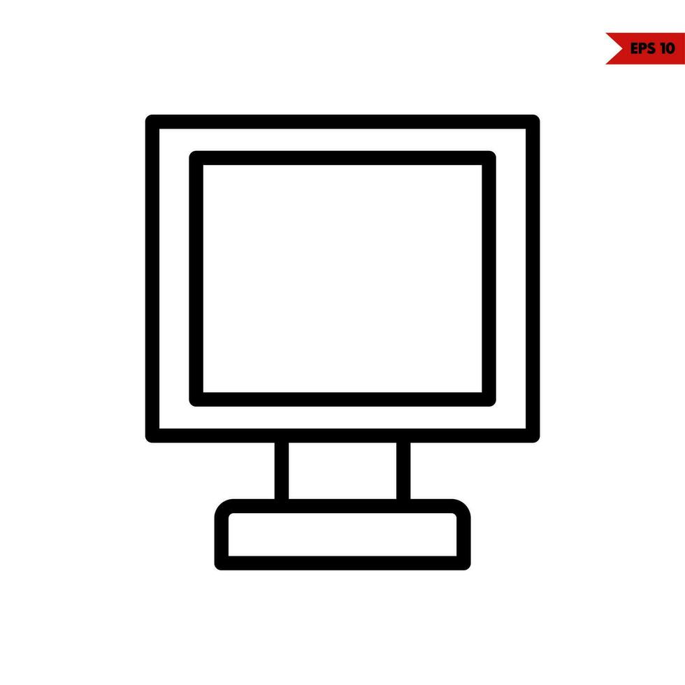 computer line icon vector