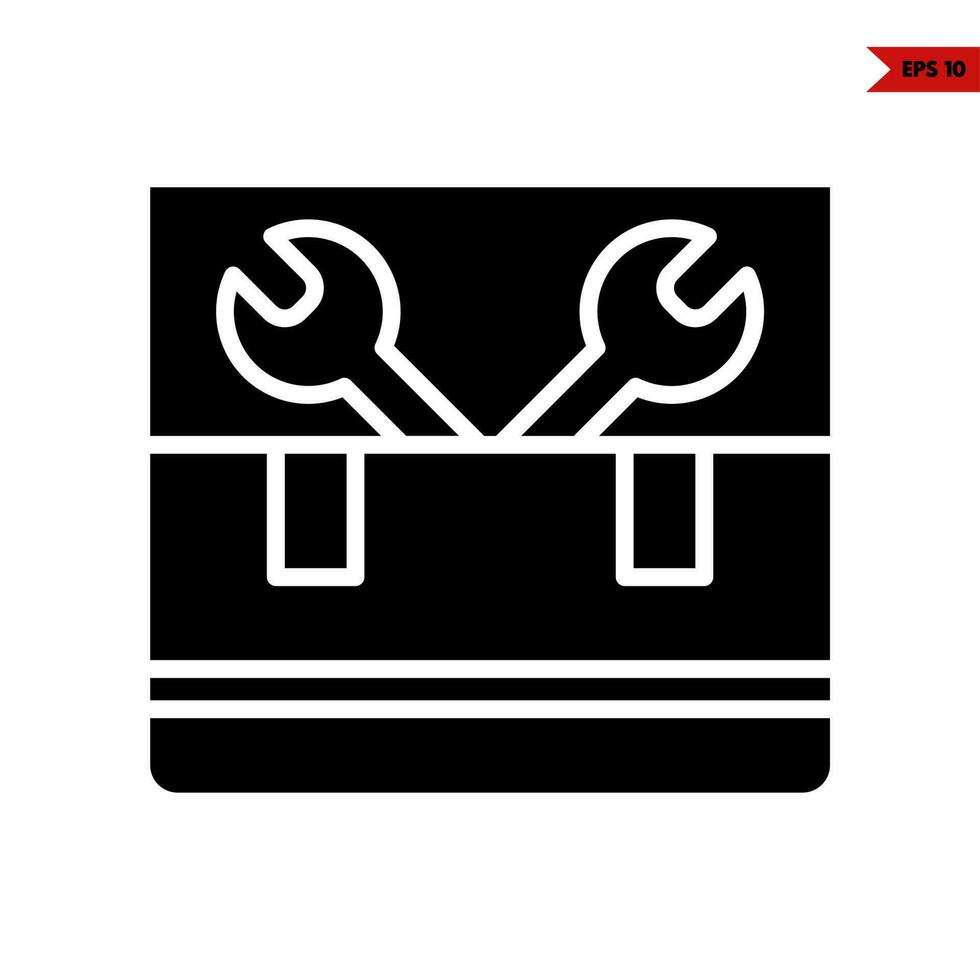 key tools in bag glyph icon vector
