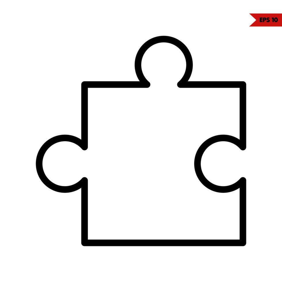 puzzle line icon vector