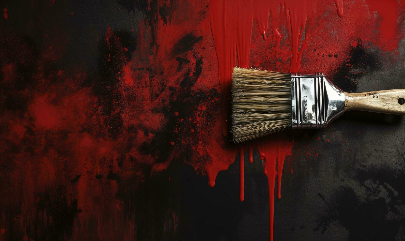 Used paint brushes and paint background with blue and red strokes, generate ai photo