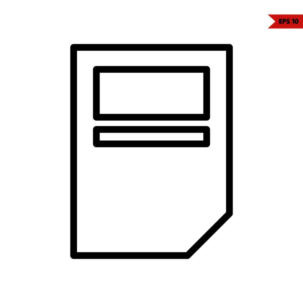 memory card line icon vector