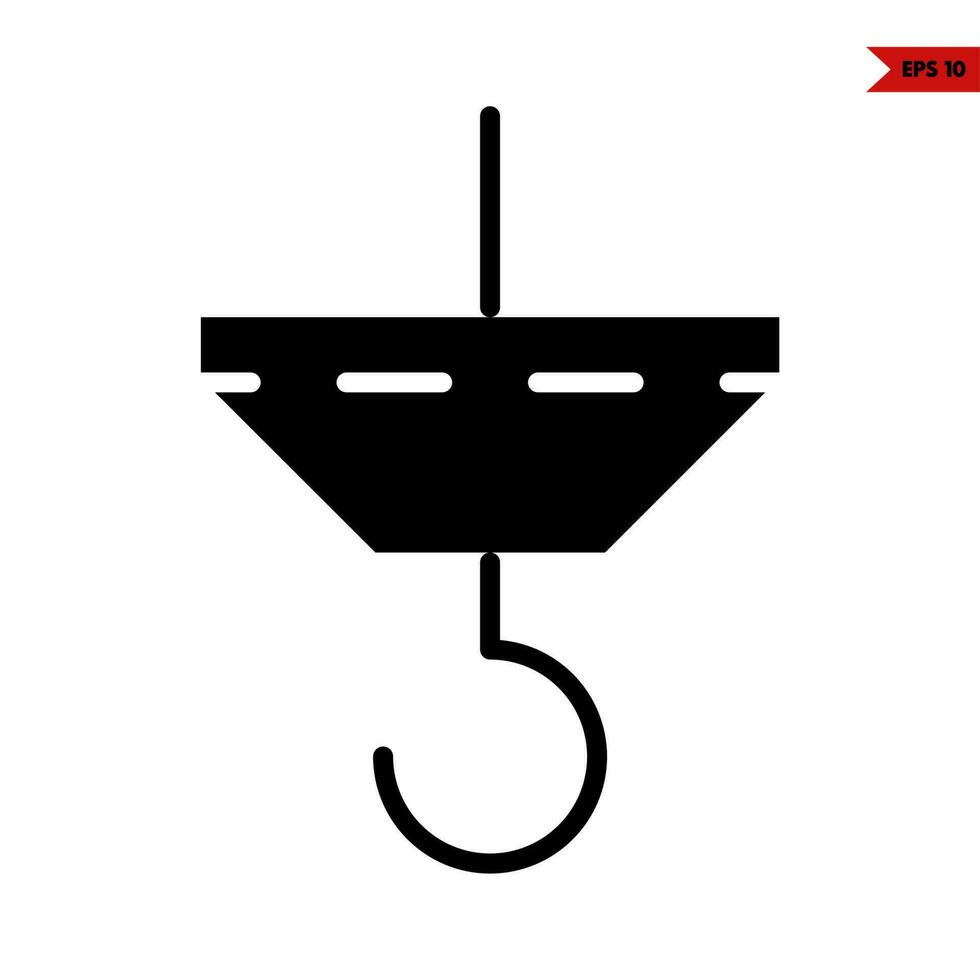 hook glyph icon vector