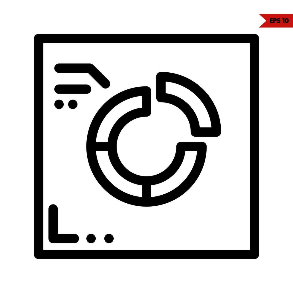 chart in frame line icon vector
