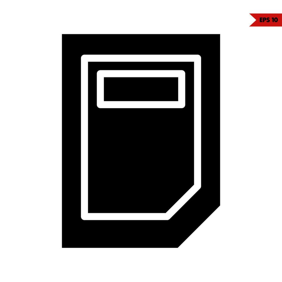 memory card glyph icon vector