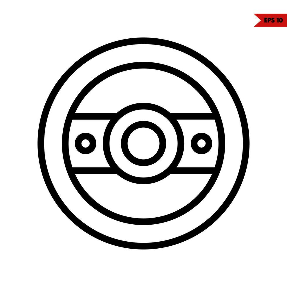 steering wheel line icon vector