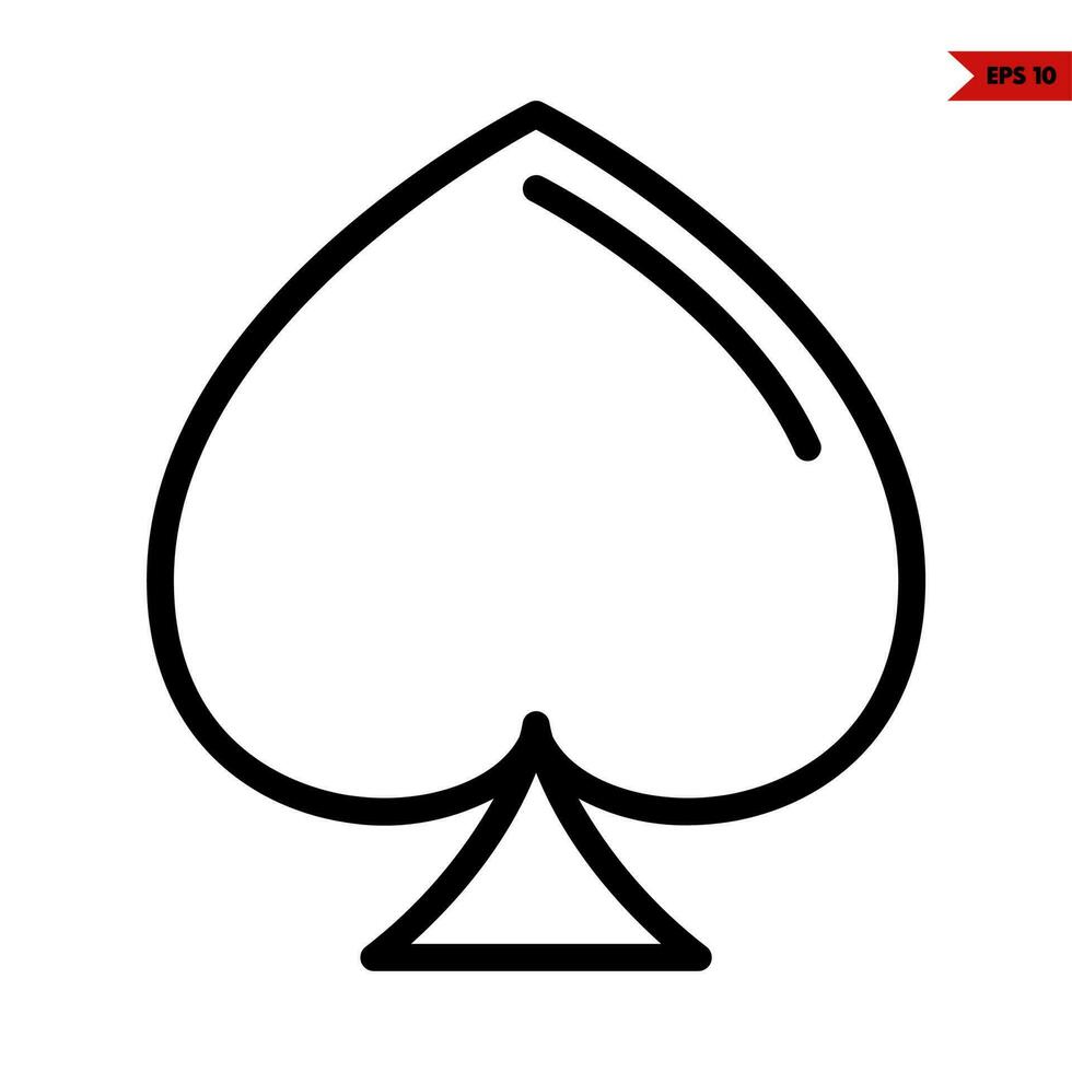 leaf playing card line icon vector