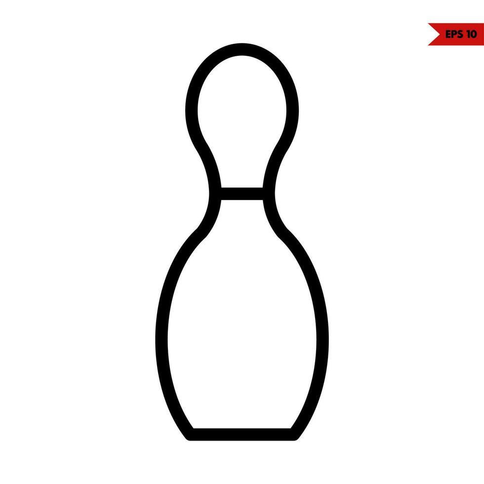 pin bowling line icon vector