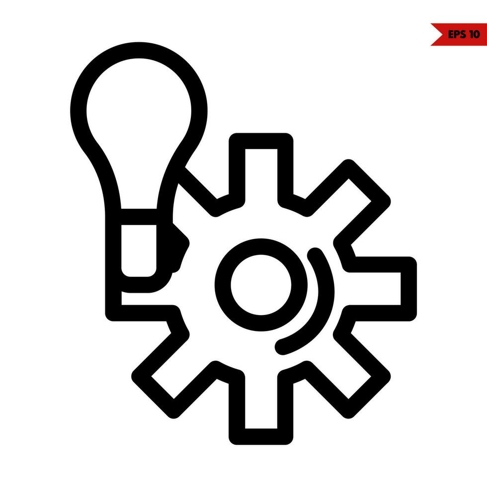 lamp with setting line icon vector