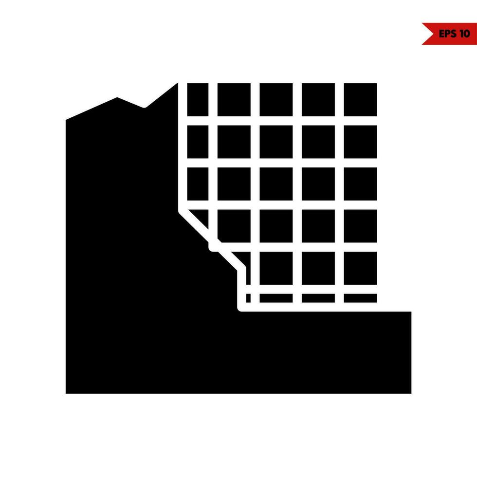 brick with wall glyph icon vector