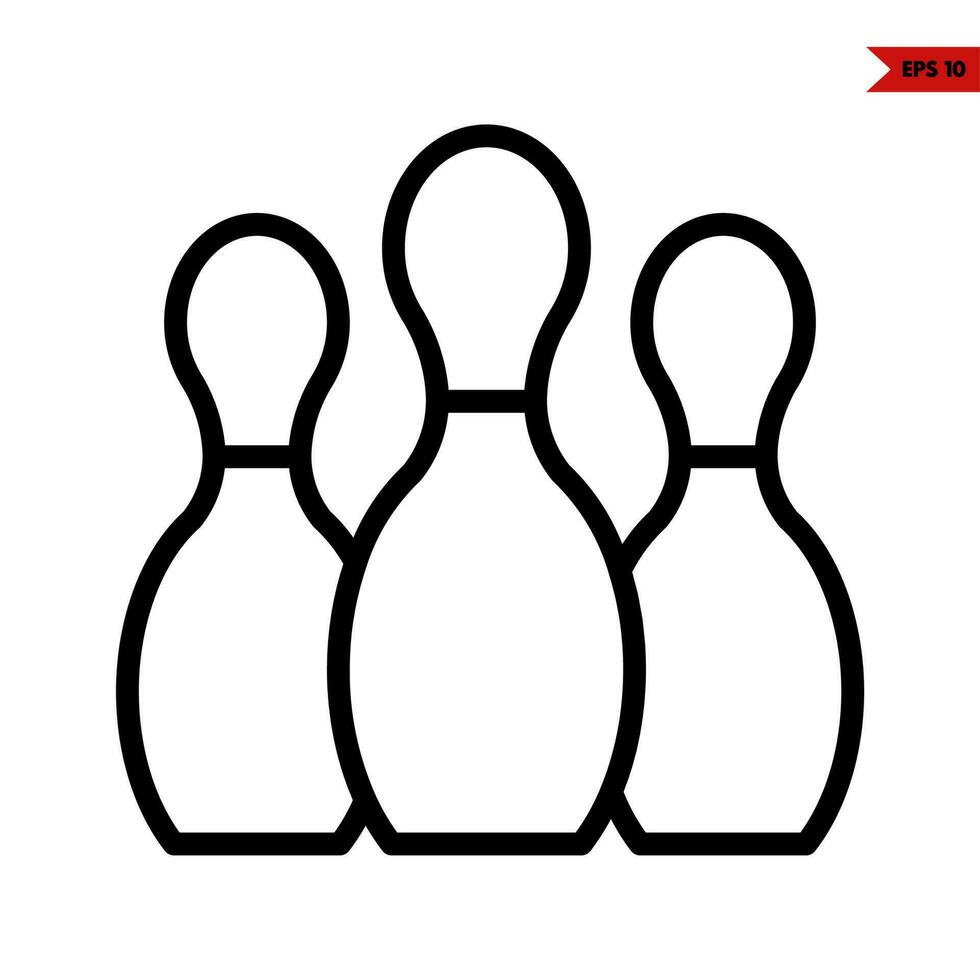 stick bowling line icon vector