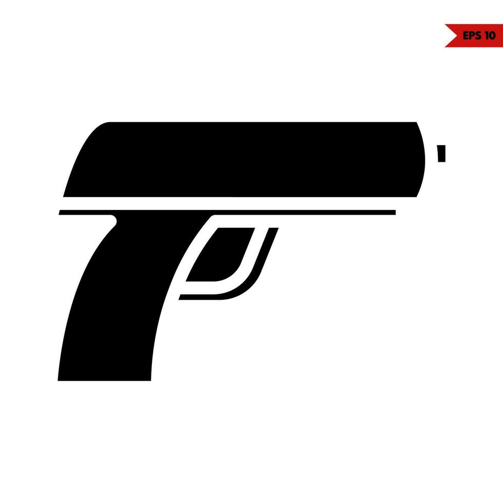 icono de glifo de pistola vector