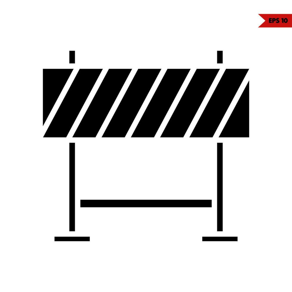 road block glyph icon vector