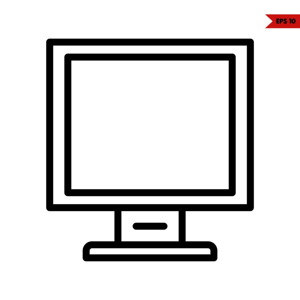 computer line icon vector