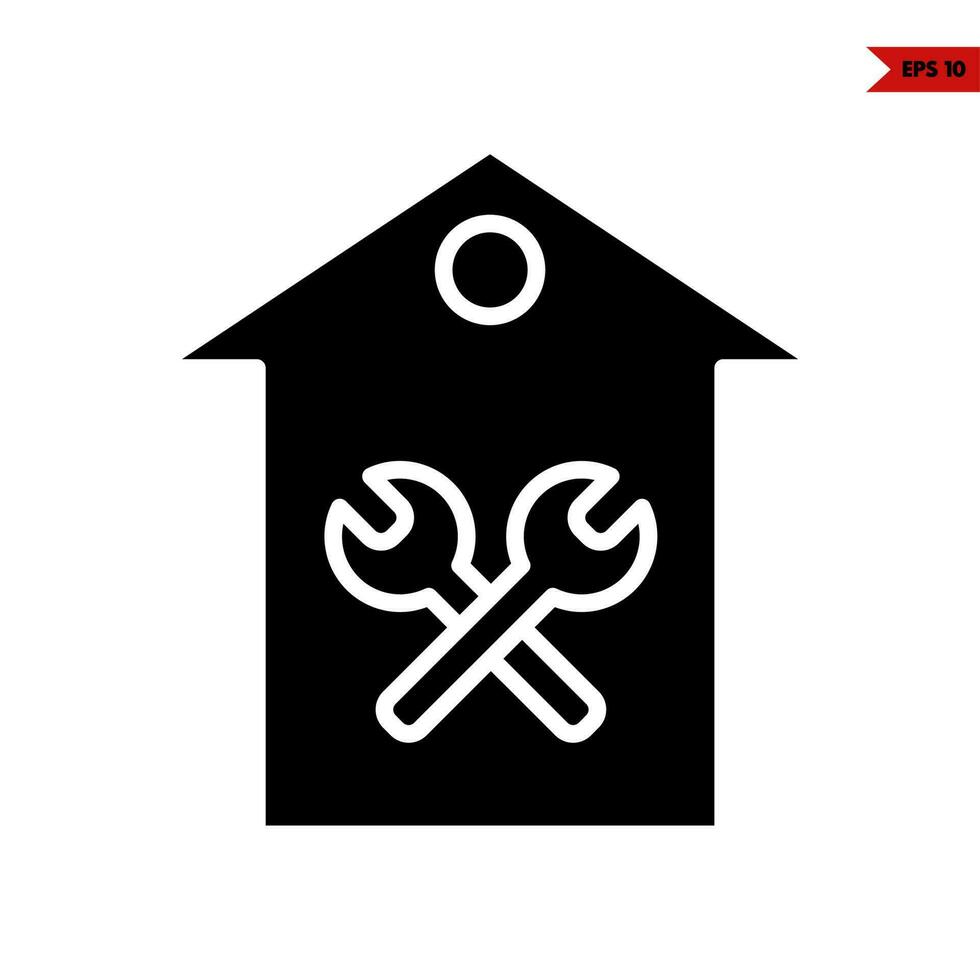 key tools in home glyph icon vector