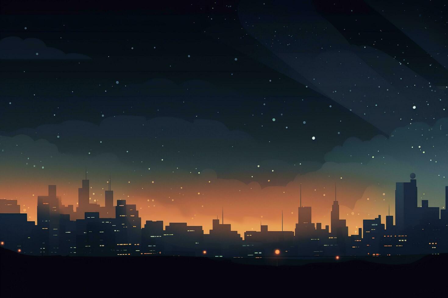 Cityscape at Dusk Depict a city skyline at dusk, generate ai photo