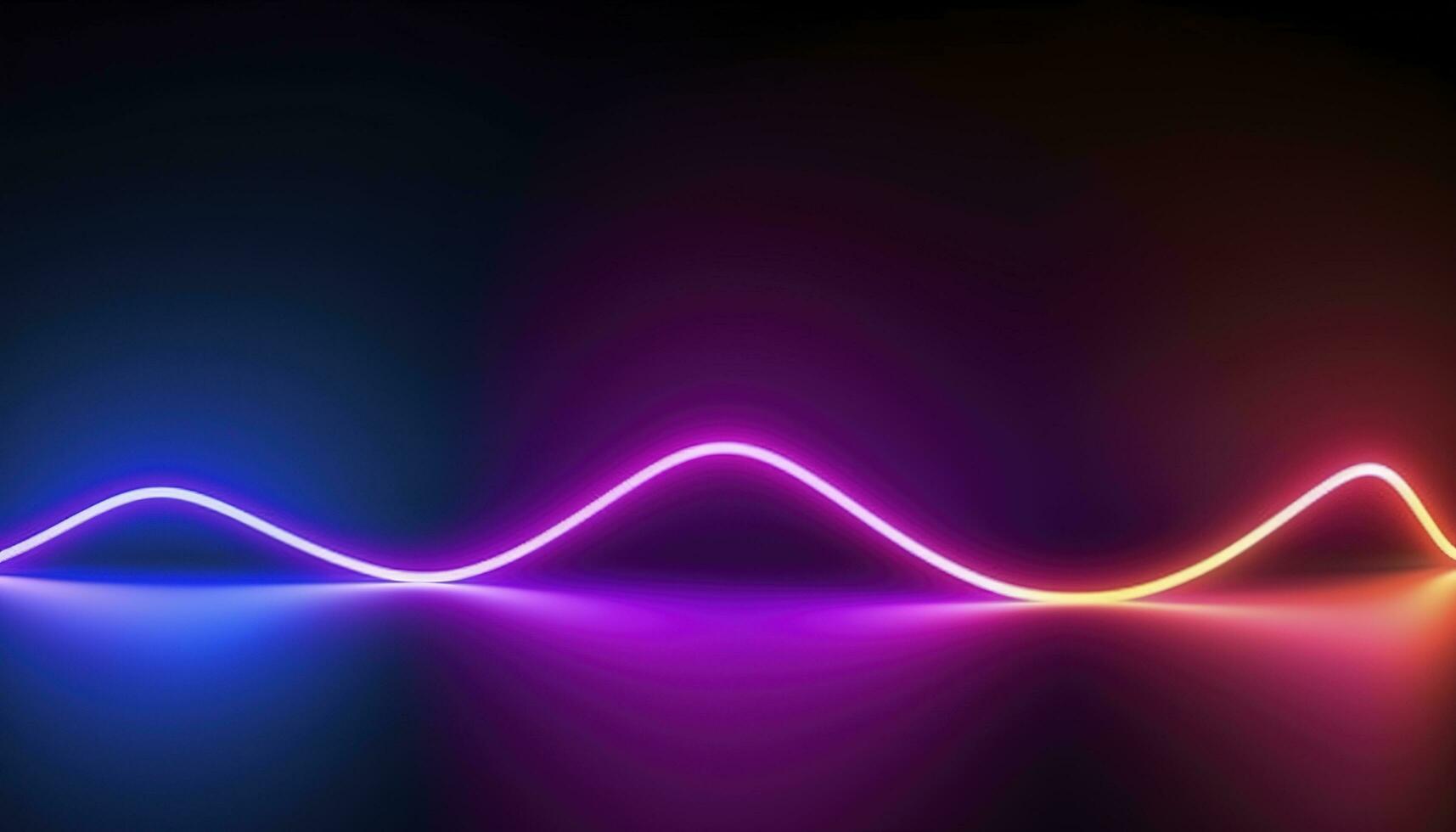 3d rendering, the abstract background of colorful neon wavy lines glowing in the dark. Modern simple wallpaper, generates ai photo