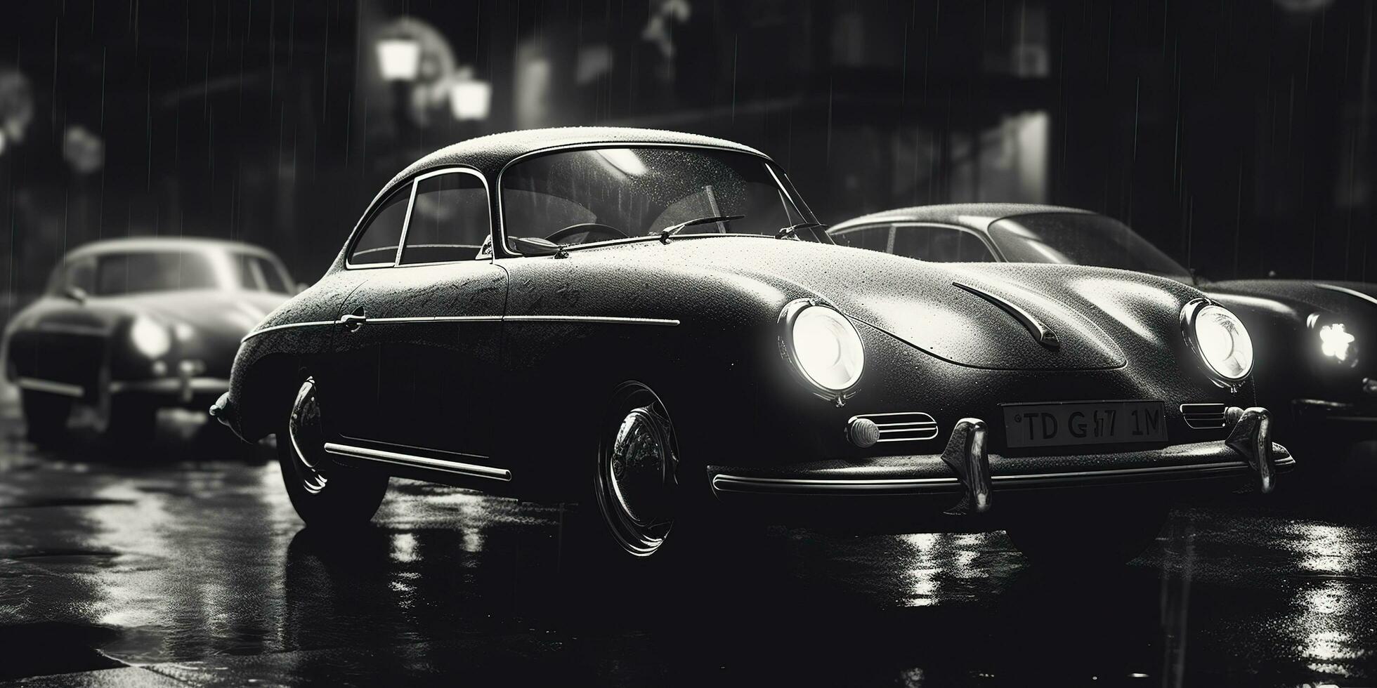 un blanco Clásico clásico coche. carrera, velocidad, elegancia tema, generar ai foto