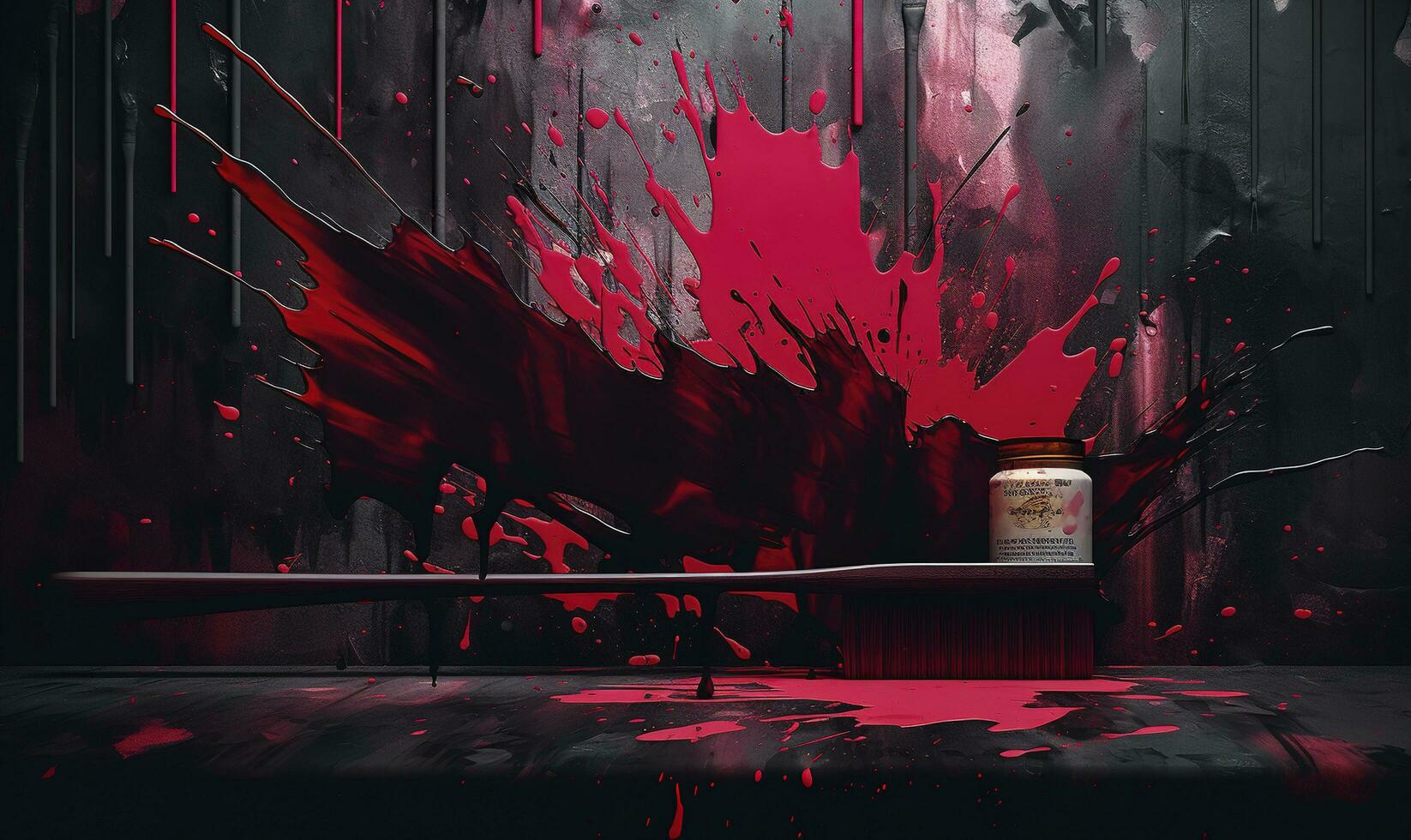 red and black brush stroke banner background perfect for canva, generate ai photo