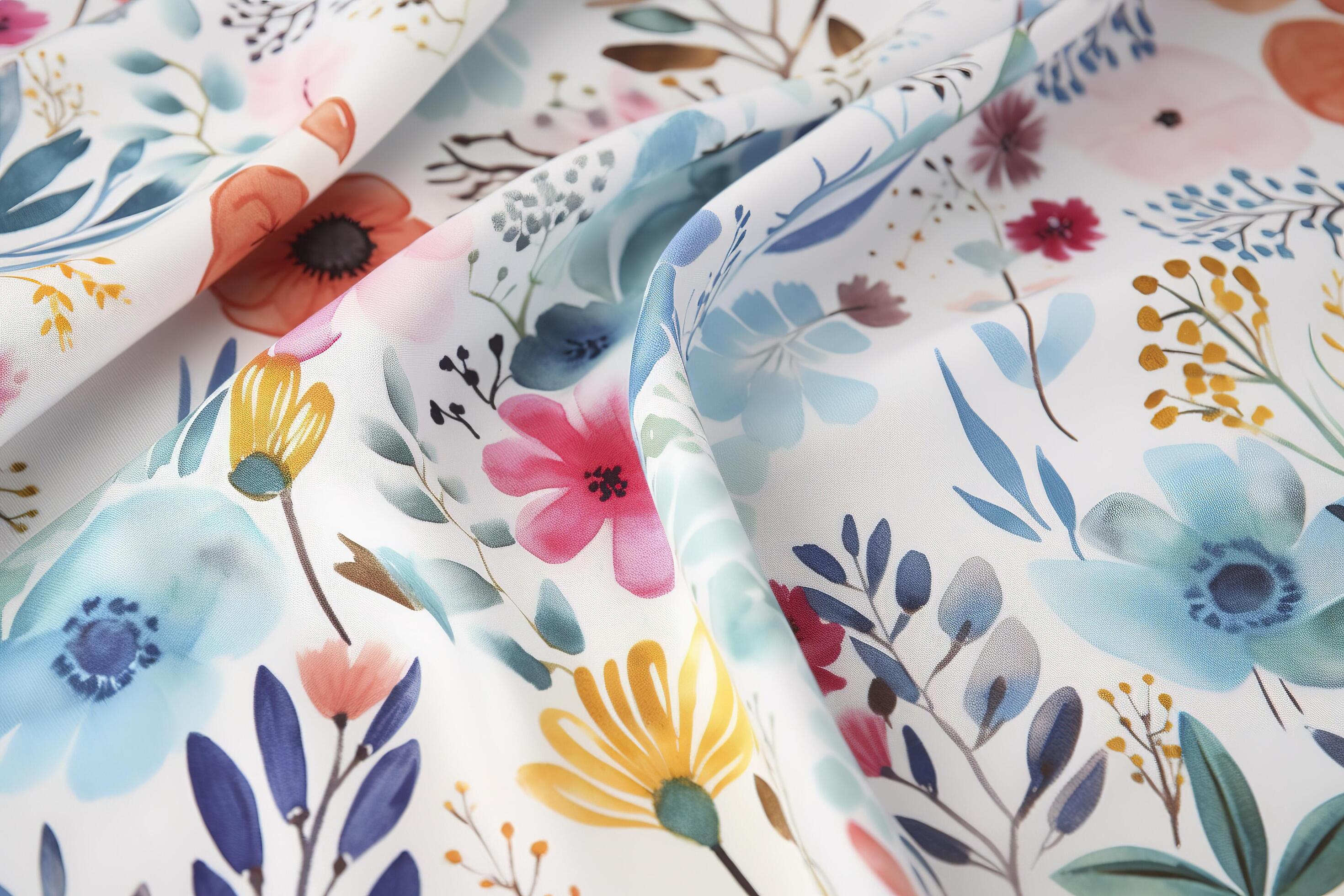 Use watercolor floral patterns to create unique and colorful fabric