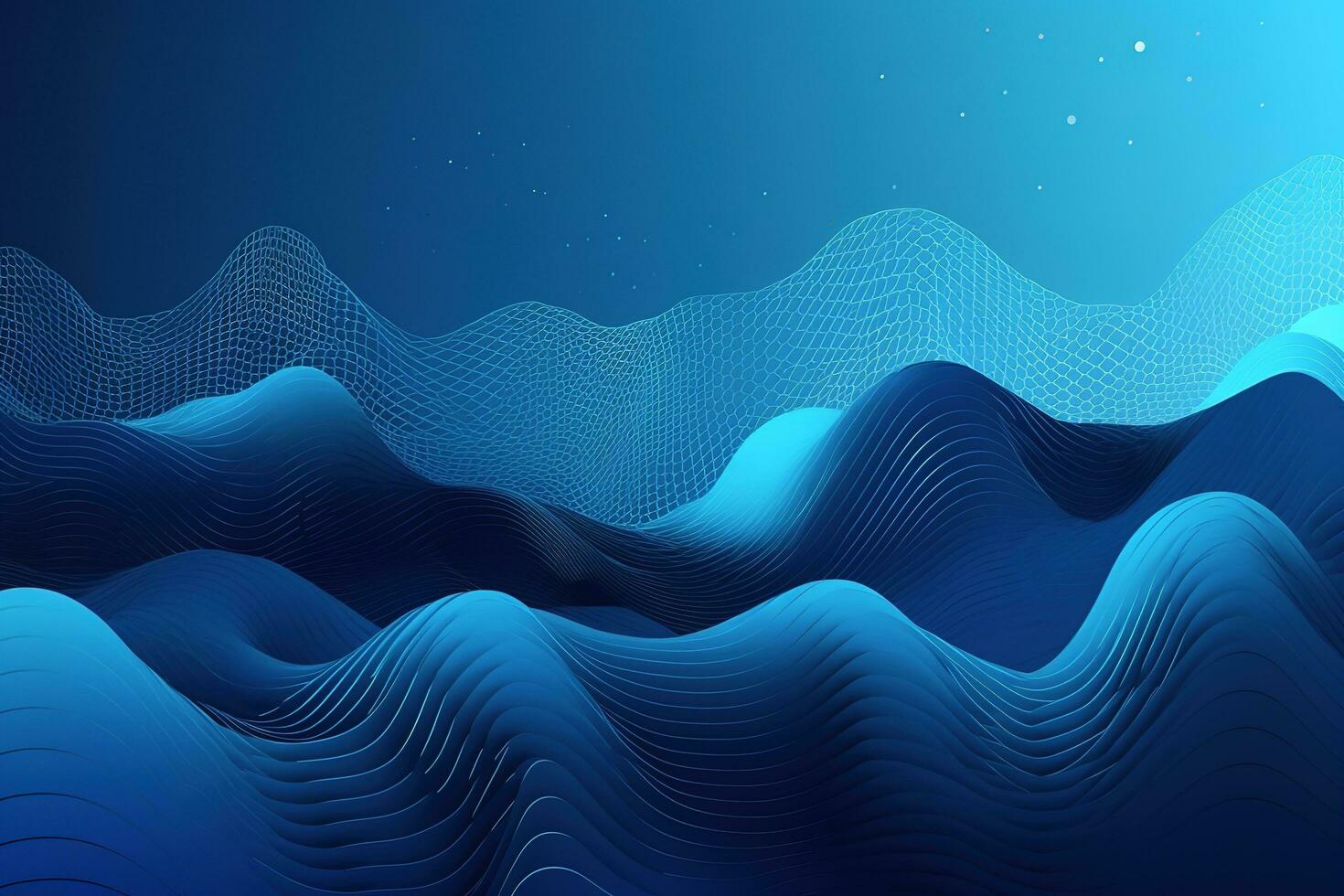 abstract blue wave background, in the style of precisionist lines, organic contours, james turrell, spirals and curves, ultrafine detail, rim light, soft-edged, generate ai photo