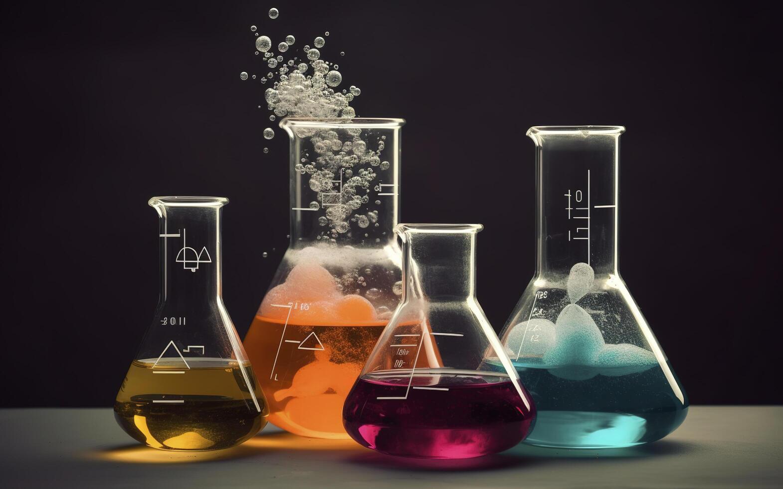 Arte de química de laboratorio químico ,generativo ai foto