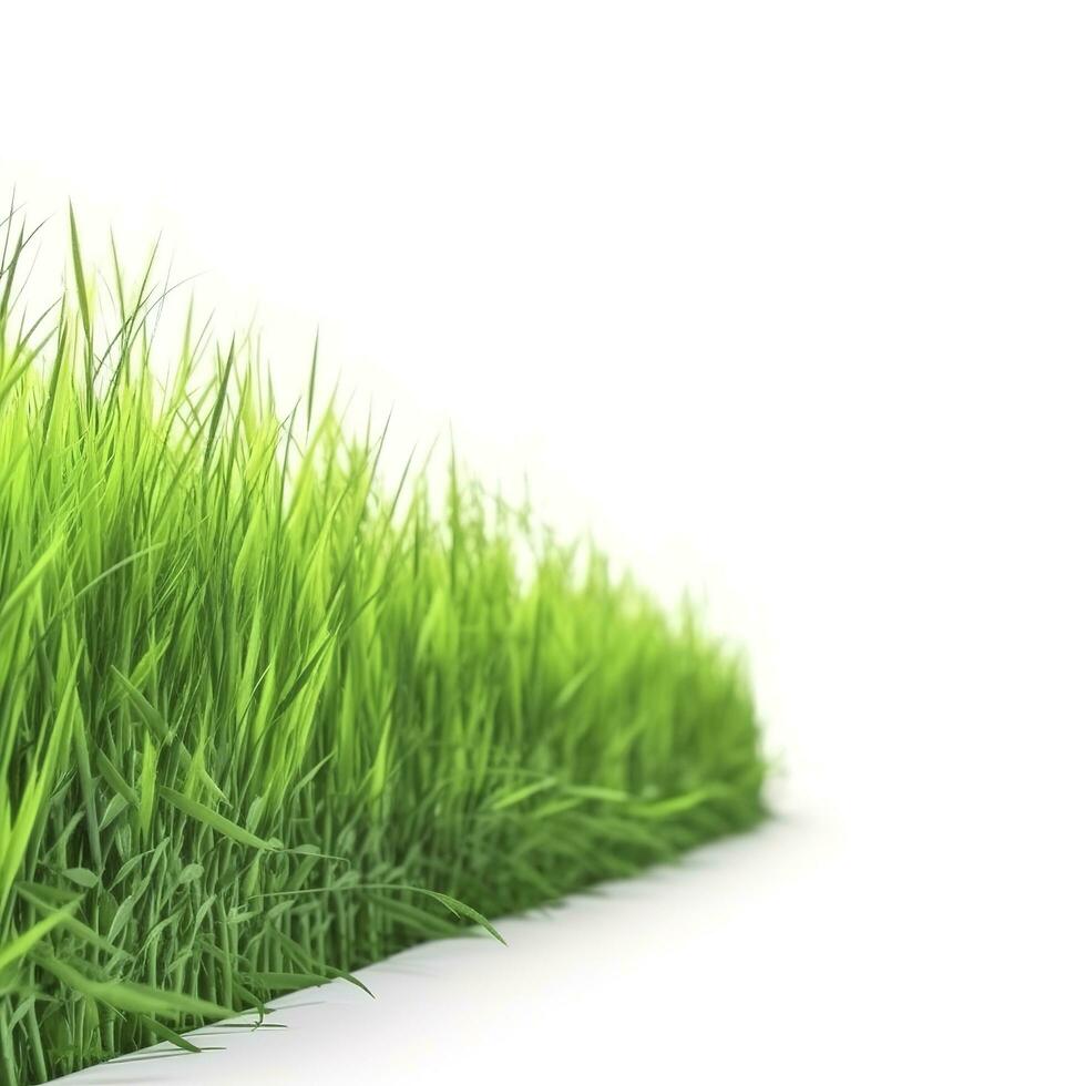 green grass field isolated on white background, generate ai photo