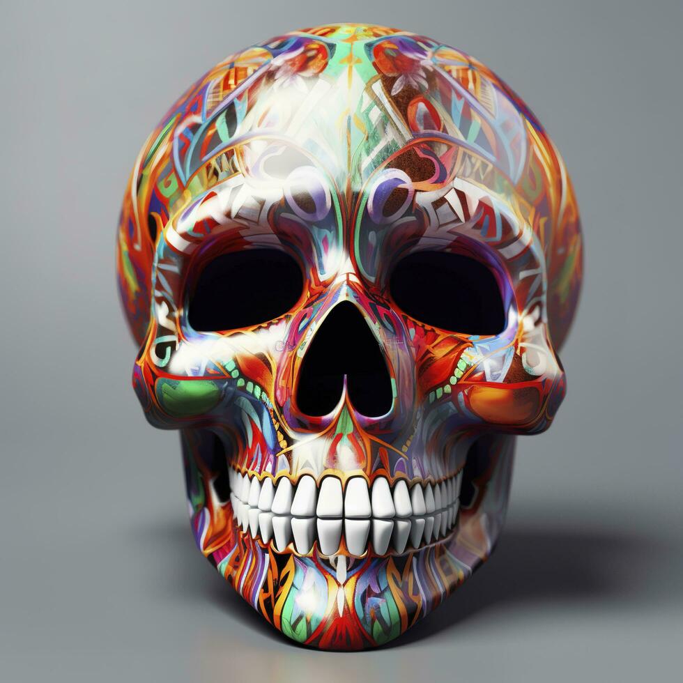 Day of the Dead skulls. Dia de los Muertos. Day of the Dead and Mexican Halloween background. Mexican tradition festival. Day of the dead sugar skull. Dia de los Muertos, generate ai photo