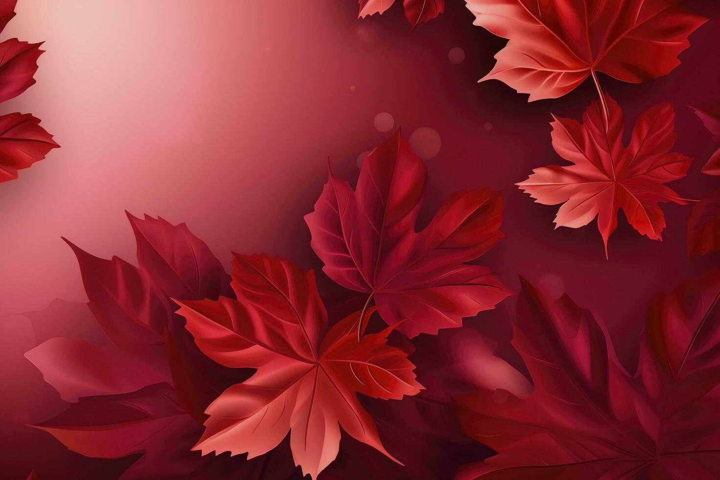 Canada day design of red maple leaves background with copy space, generate ai photo