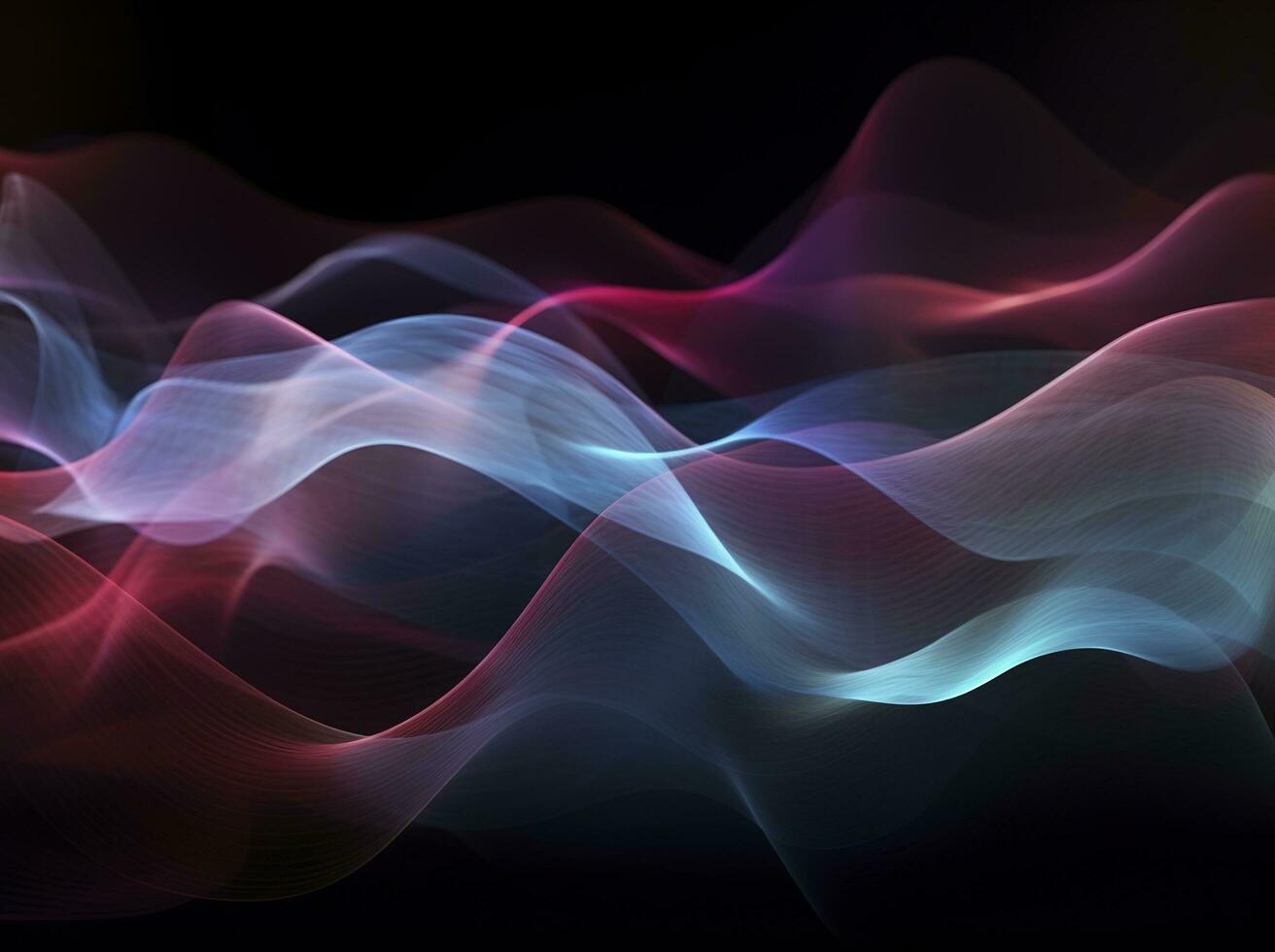 abstract wave background with blue, pink and black lines, in the style of light purple and red, uhd image, sparse backgrounds, smokey background, generate ai photo