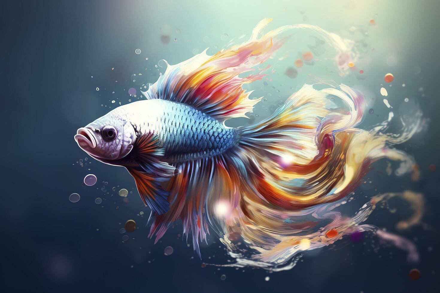 Beauty fantasy fighting fish art , photo