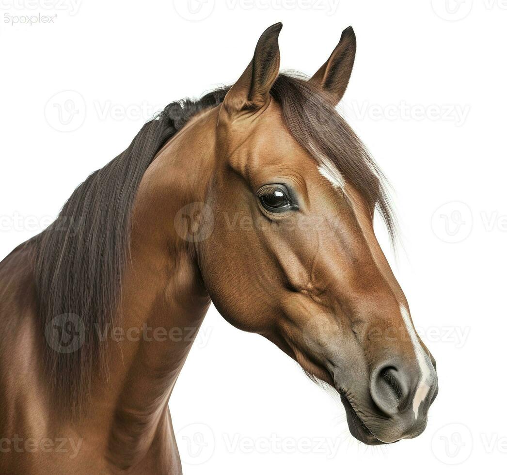 Horse isolated on white background, generate ai photo