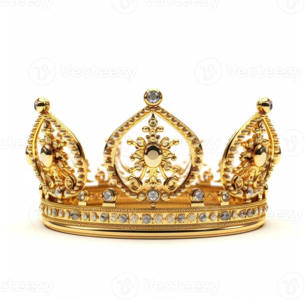 Golden crown isolated. Illustration photo