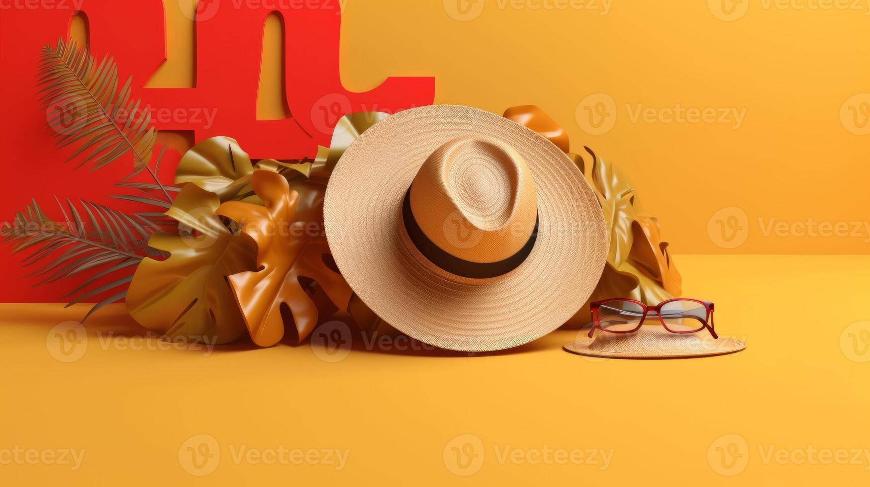 Summer mockup background. Illustration photo