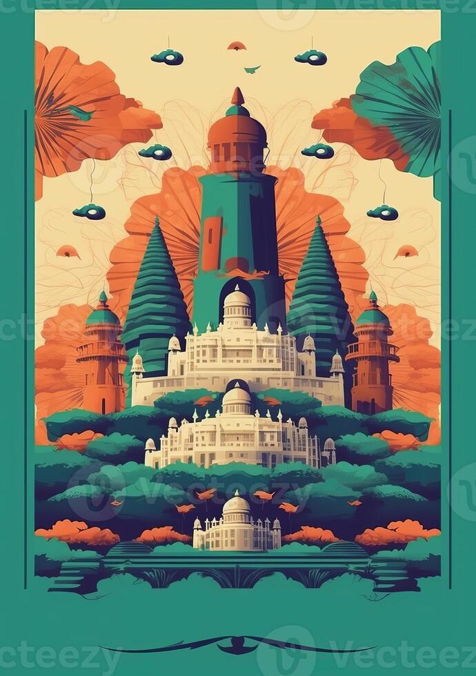 Poster for Indian Independence Day. Illustration photo